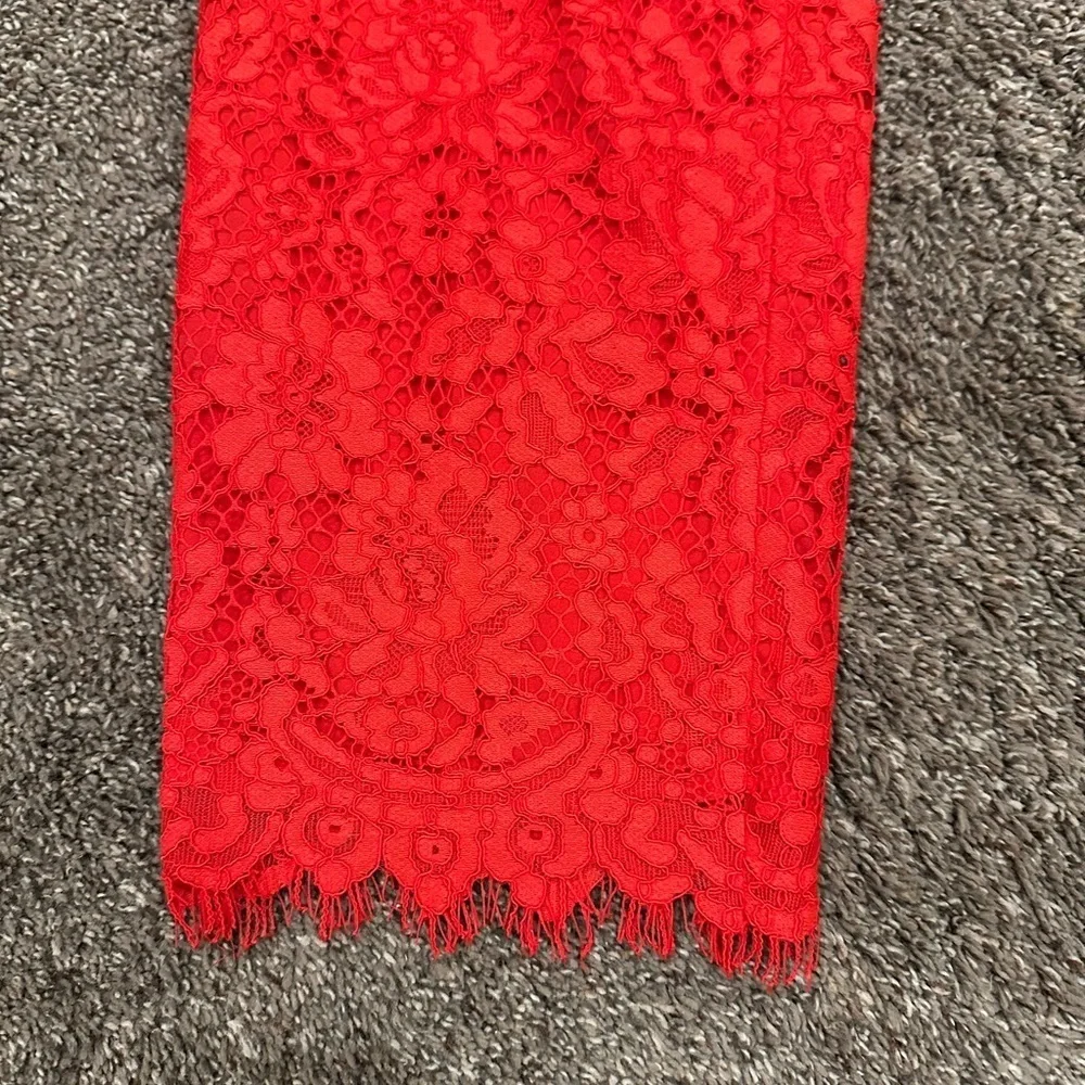 J. Crew Red Floral Lace Easy Ankle Pant Size 6